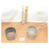 LOT OF 2 VINTAGE METAL SIFTERS