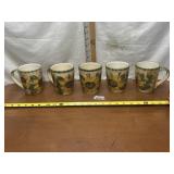 LOT OF 5 PROVENCIAL GARDEN SUNFLOWER MUGS