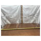 LOT OF 4 CLEAR PLASTIC SHELVES