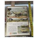 1958 FORD THUNDERBIRD FRAMED ADVERTISEMENT