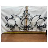WALL HANGING BLACK WROUGHT IRON PLATE STAND