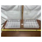LOT OF 2 PLASTIC DIVIDED STORAGE CONTAINERS