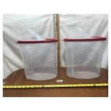 LOT OF 2 RUBBERMAID CEREAL CONTAINERS W/ LIDS