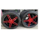 (4) Michelin Pilot Sport Corvette Wheels and Tires