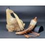 Powder Horn and Leather Covered Canteen