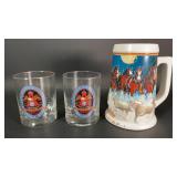 Budweiser Collectible Stein and Glasses