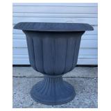 Fluted Urn Heavy Plastic Planter Gray