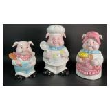 Vintage Pig Ceramic Canister Set
