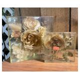 Pair of Preserved Florals in Resin