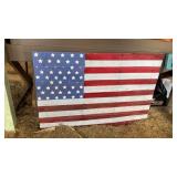 4FT American Flag Painted Wood Sign