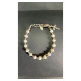 Pearl & Sterling Silver Baby Bracelet