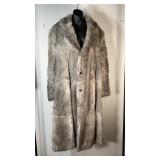 Grey Rabbit Fur Coat