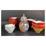 Japanese Ceramic Bowls and Ginger Jar