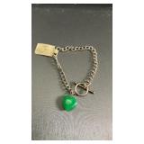 Vintage Jadeite and Sterling Silver Bracelet