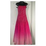 Strapless Beaded Pink Gown