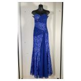 Aspeed Blue Beaded Strapless Gown