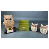 Owl Salt and Pepper Set, Napkin Holder & Bank