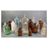 Vintage Glass Bottles incl Apothecary