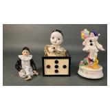 Vintage Porcelain Clown Figurines
