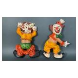 Pair of Homco Clowns Wall Decor