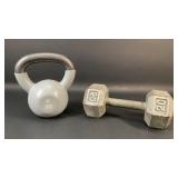 Kettle Bell and 20lb Dumbbell