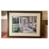 Large "Porch Wicker" Framed Print