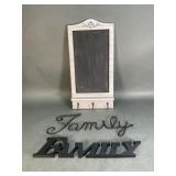 Framed Chalkboard and Family Wall Signs