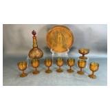 Amber Tiara Glass Set