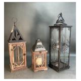 Trio of Large Decorative Candle Lanterns