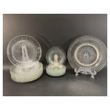 Cake Plate and Glass Serving Plates