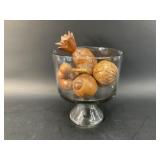 Vintage Wooden Fruit in Trifle Bowl