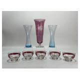 Vintage Pink and Blue Glassware