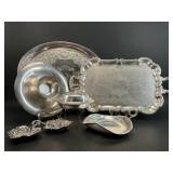 Silver Plate Trays and Serving Assortment
