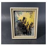 Antique Bubble Glass Reverse Painted Art