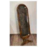 Vintage Cheval Wood Framed Mirror