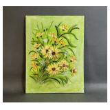 Vintage Floral Still Life Painting on Canvas