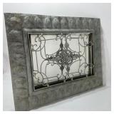 Gray Metal Encased Mirror