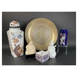 Brass Plate, Asian Jars, Budda Figure and More