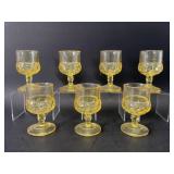 Vintage Yellow Thumbprint Stemware