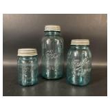 Antique Blue Ball Mason Jars