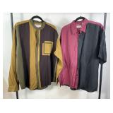 Vintage Silk and Rayon Color Block Shirts