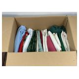 Box of Assorted Table Cloths