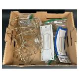 Box of Display Stands and Plate Hangers