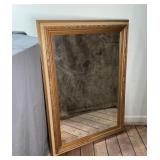 Large Gold Framed Beveled Mirror