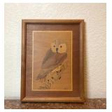 Vintage Wood Owl Wall Art Signed Nelson