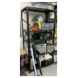 Metal Storage Shelf and Contents #1