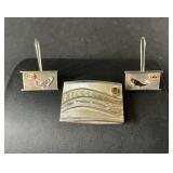 Unique Silver Earring and Clip Set