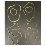 Gold Tone Necklace and Bracelet Sets