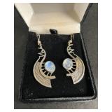 Moonstone and Silver Artisan Earrings