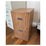 Faux Wood 2 Drawer Filing Cabinet